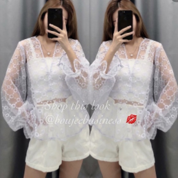 ZARA BNWT Embroidered Semi-Sheer Blouse - Picture 5 of 8